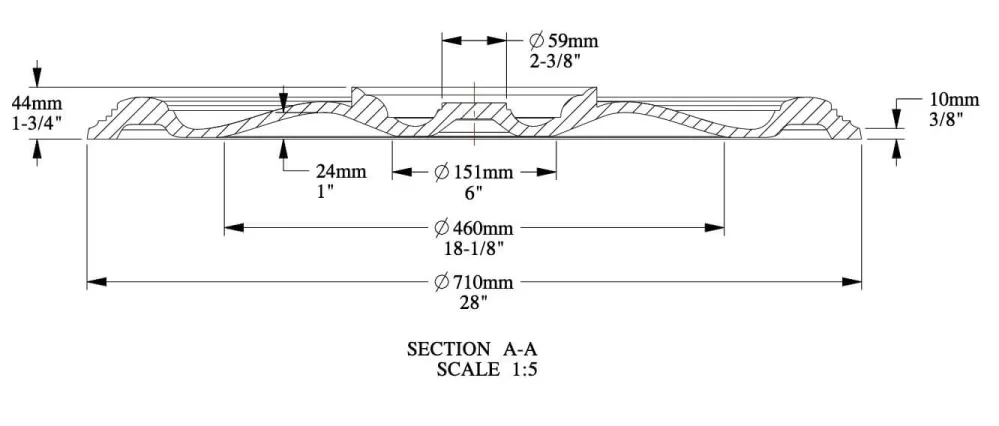 Mitigeur Rosace | Ø 71 cm, Hauteur 4,4 cm | élément décoratif R23
