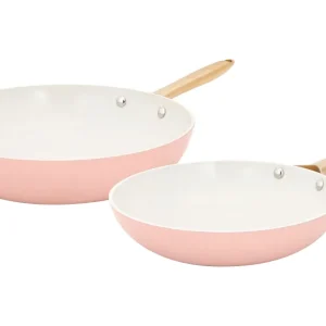 Rondelle Cookinglife Koekenpannenset Style Roze - ø 24 & 28 cm - keramische anti-aanbaklaag - geschikt voor alle warmtebro...