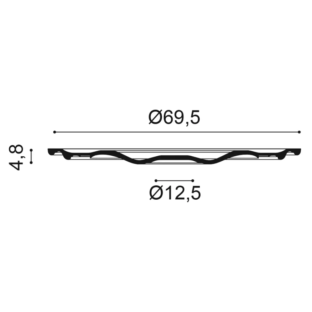 Rosette | Ø 69,5 cm, Höhe 4,8 cm | Zierelement R52 pour Robinet de Cuisine
