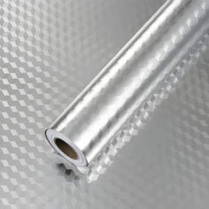 Rouleau adhésif aluminium au mètre - revêtement mural meuble de protection auto-adhéif étanche - 60x1m pour murs lisses