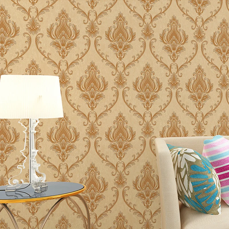 Rouleau de papier peint médaillon européen, revêtement mural à fleurs de couleur Pastel pour salon avec Manche Ergonomique...