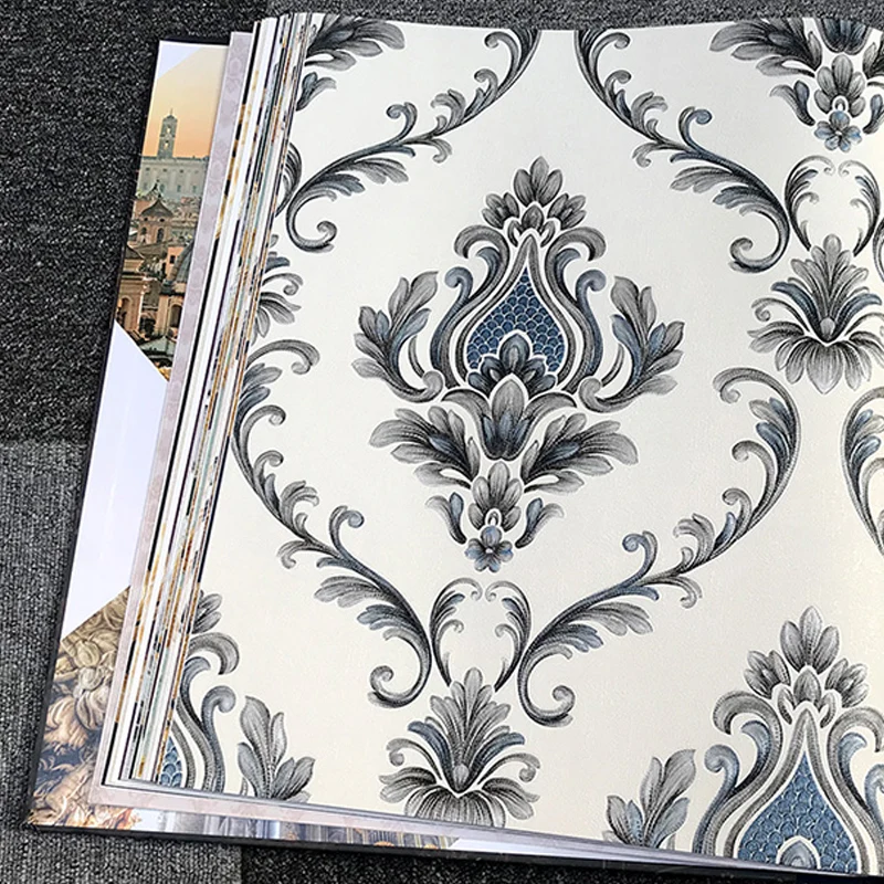 Rouleau de papier peint médaillon européen, revêtement mural à fleurs de couleur Pastel pour salon avec Manche Ergonomique...