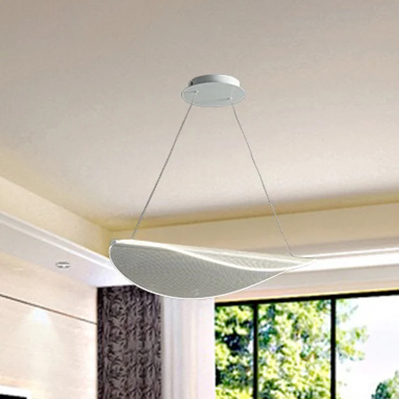 Acrylblattförmige Pendelleuchte Simplicity Weiße LED-Hängebeleuchtung für Schlafzimmer avec 16 couleurs RVB