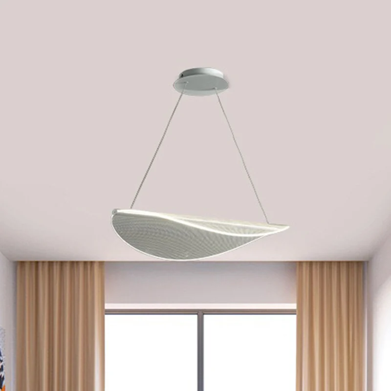 Acrylblattförmige Pendelleuchte Simplicity Weiße LED-Hängebeleuchtung für Schlafzimmer avec 16 couleurs RVB
