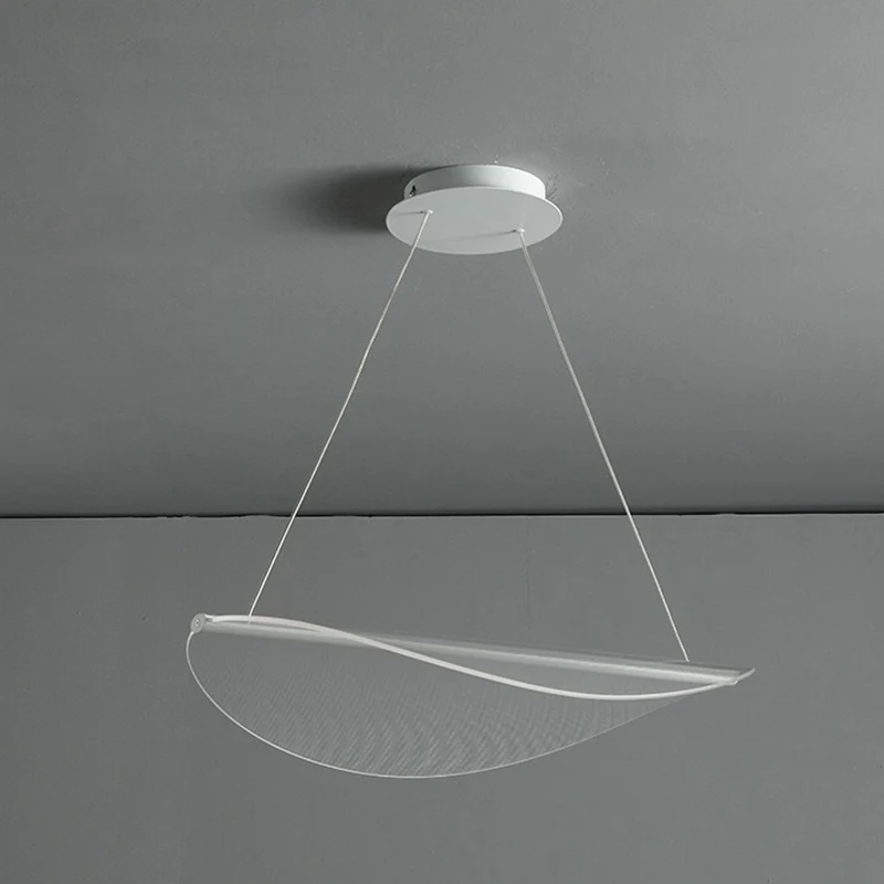 Acrylblattförmige Pendelleuchte Simplicity Weiße LED-Hängebeleuchtung für Schlafzimmer avec 16 couleurs RVB