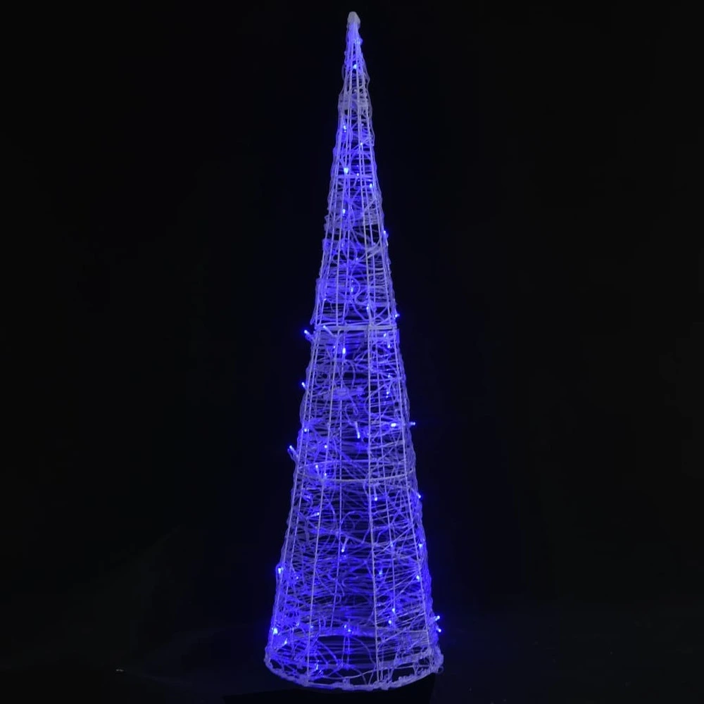 Applique design Cône lumineux décoratif pyramide à led acrylique bleu 120 cm
