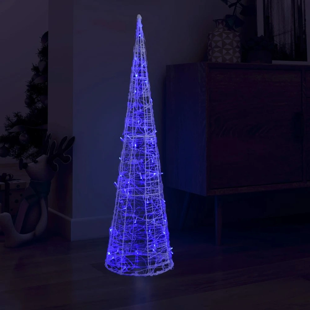 Applique design Cône lumineux décoratif pyramide à led acrylique bleu 120 cm