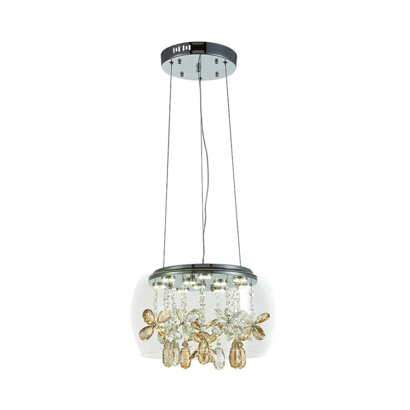 Applique design Modernistischer 14"/16" breiter LED-Splitter-Kronleuchter mit klarem Glas und baumelndem Kristall warmem/w...