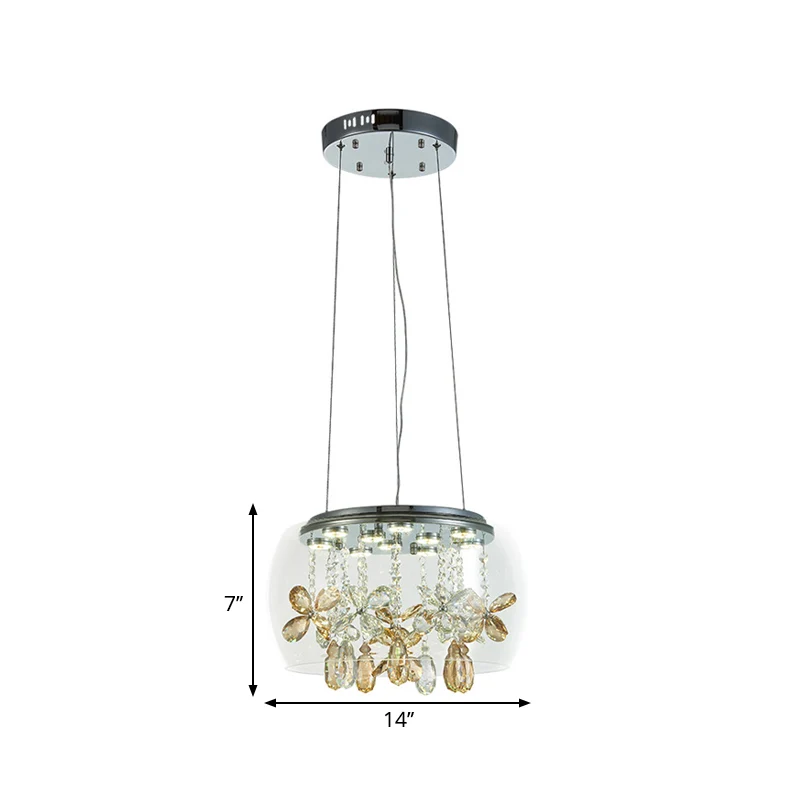 Applique design Modernistischer 14"/16" breiter LED-Splitter-Kronleuchter mit klarem Glas und baumelndem Kristall warmem/w...
