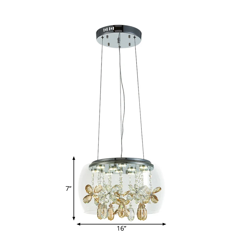 Applique design Modernistischer 14"/16" breiter LED-Splitter-Kronleuchter mit klarem Glas und baumelndem Kristall warmem/w...