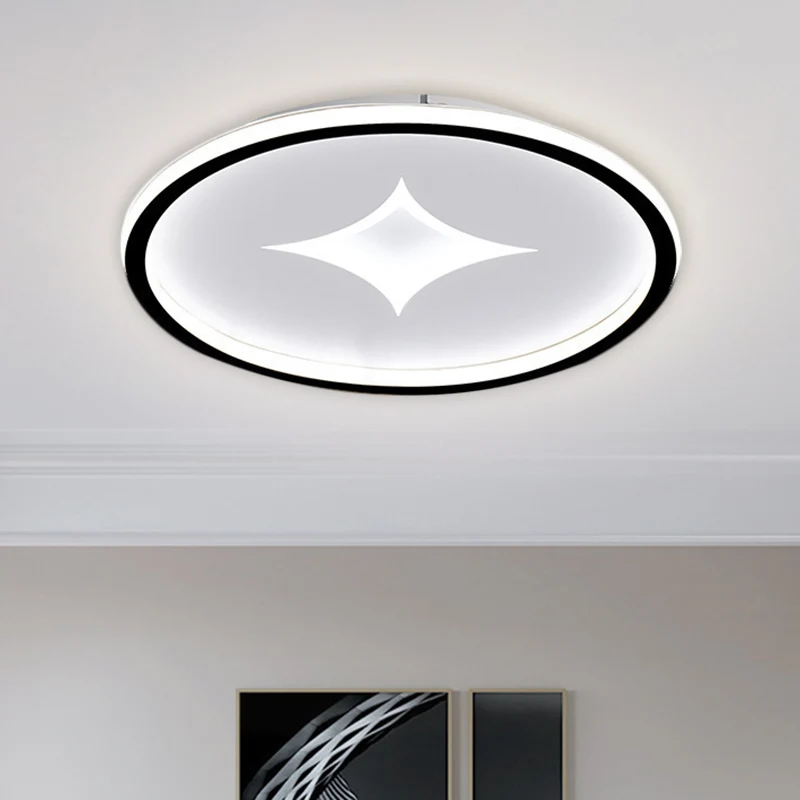 Applique design Plafonnier LED contemporain ultra fin en métal pour chambre à coucher, 40,6 cm/49,5 cm de largeur, noir/or...