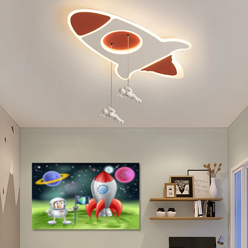 Applique design Plafonnier LED en forme de fusée, élégant, en acrylique, 14 "/ 16,5", W, pour chambre à coucher, rouge, lu...
