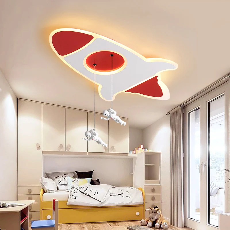 Applique design Plafonnier LED en forme de fusée, élégant, en acrylique, 14 "/ 16,5", W, pour chambre à coucher, rouge, lu...