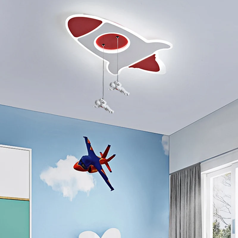 Applique design Plafonnier LED en forme de fusée, élégant, en acrylique, 14 "/ 16,5", W, pour chambre à coucher, rouge, lu...