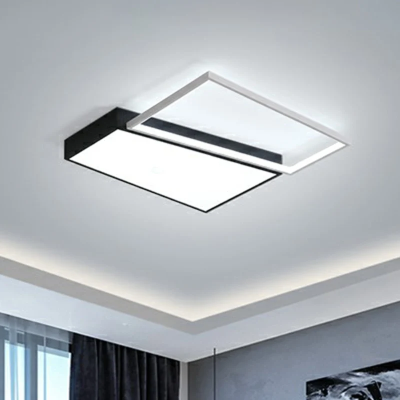 Applique design Schlafzimmer-LED-Deckenleuchte, actuel Unterputzleuchte mit trapezförmigem Acrylschirm
