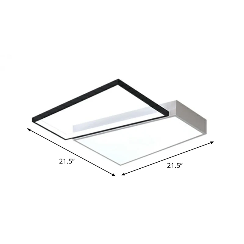 Applique design Schlafzimmer-LED-Deckenleuchte, actuel Unterputzleuchte mit trapezförmigem Acrylschirm