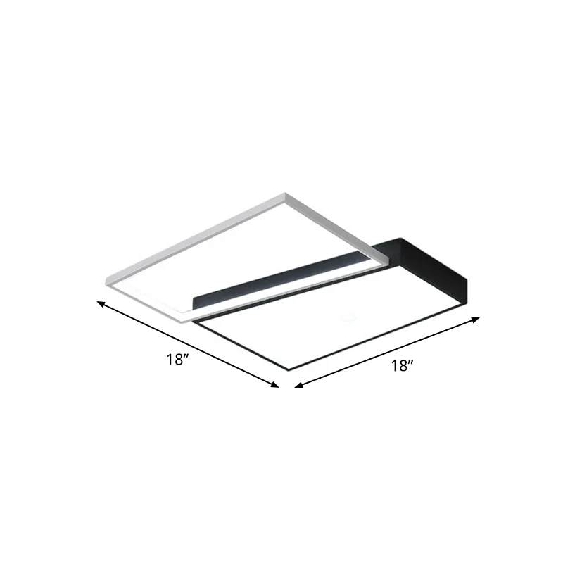 Applique design Schlafzimmer-LED-Deckenleuchte, actuel Unterputzleuchte mit trapezförmigem Acrylschirm
