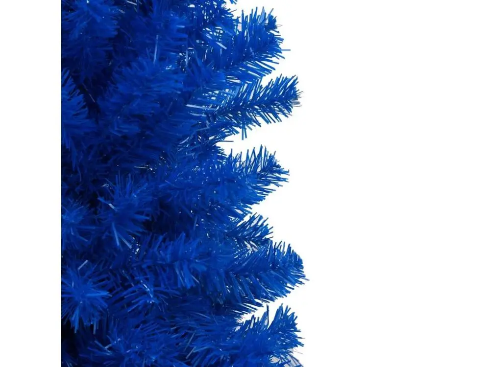 Arbre de Noël artificiel avec LED et boules Bleu 210 cm VINYLE