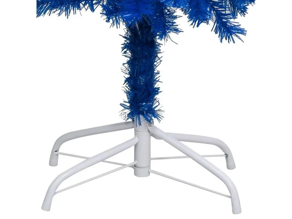 Arbre de Noël artificiel avec LED et boules Bleu 210 cm VINYLE