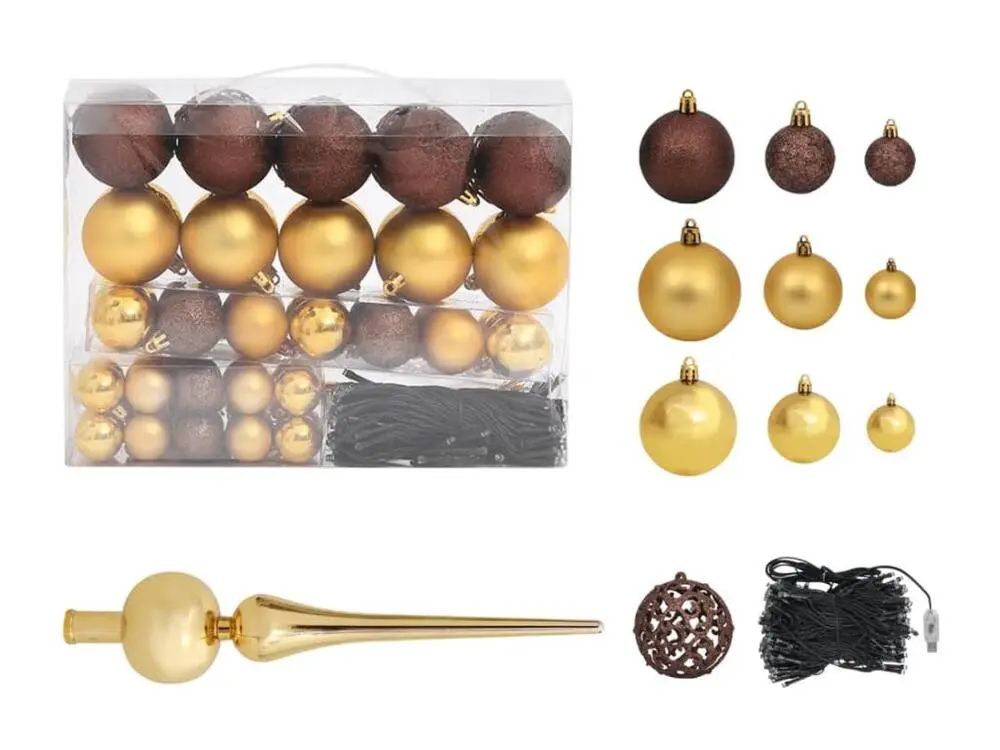 Arbre de Noël artificiel avec LED et boules Bleu 210 cm VINYLE