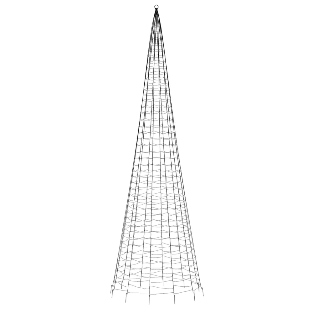 Arbre de noël lumineux sur mât de drapeau 1534 led blanc 500 cm