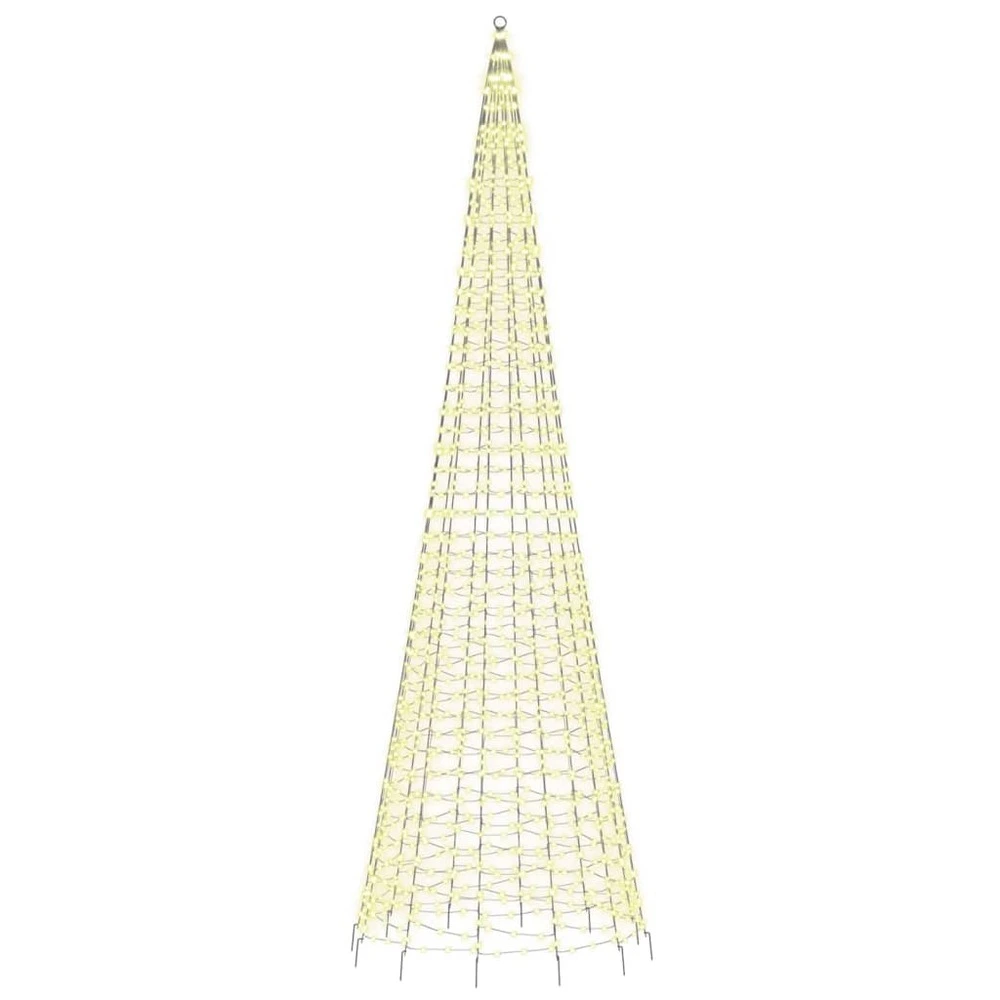 Arbre de noël lumineux sur mât de drapeau 1534 led blanc 500 cm