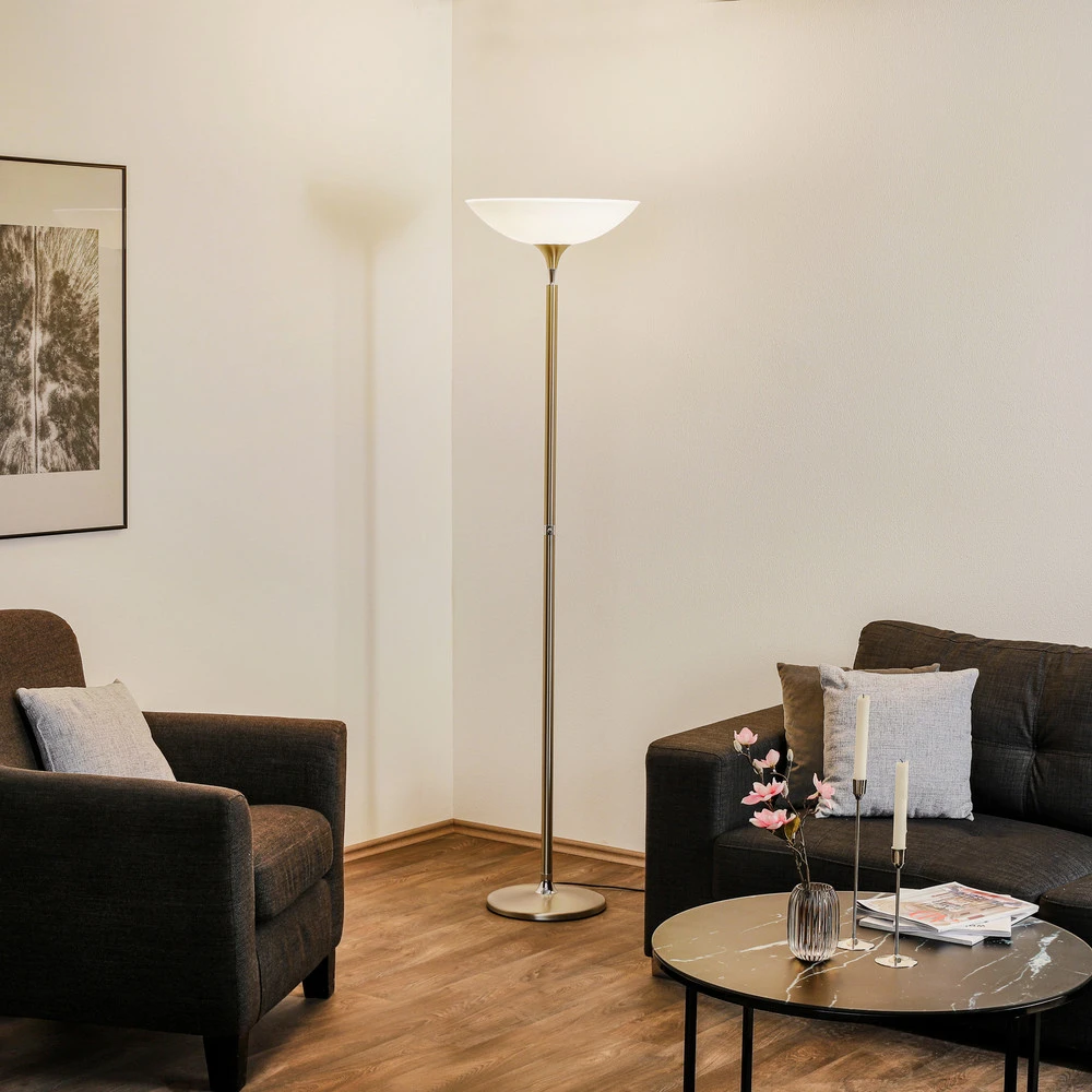 BANKAMP Opera lampadaire LED avec variateur tactile, nickel pour décoration de Noël