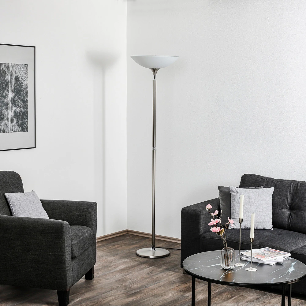 BANKAMP Opera lampadaire LED avec variateur tactile, nickel pour décoration de Noël
