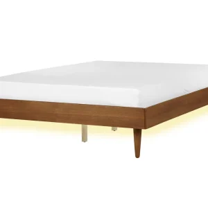 Bed met LED hout lichtbruin 140 x 200 cm TOUCY