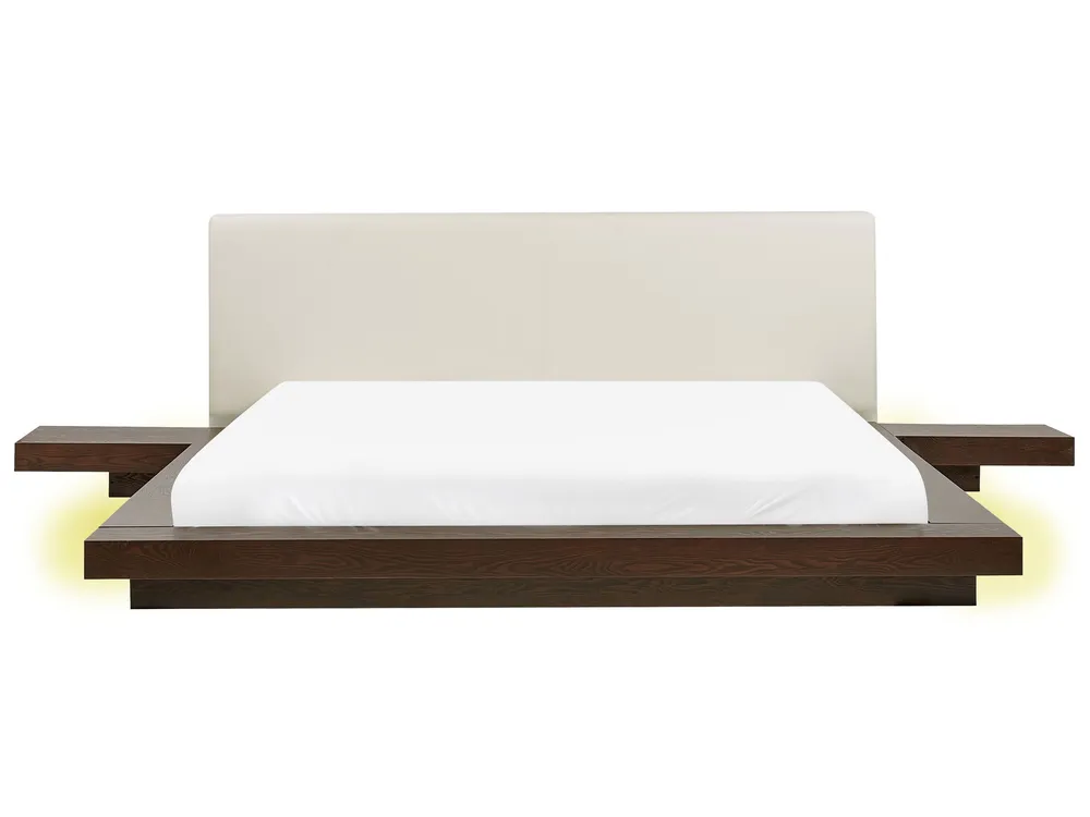 Bed met LED-verlichting hout donkerbruin 180 x 200 cm ZEN
