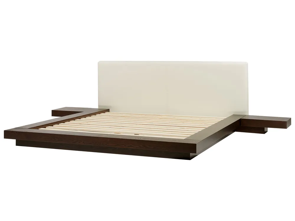 Bed met LED-verlichting hout donkerbruin 180 x 200 cm ZEN