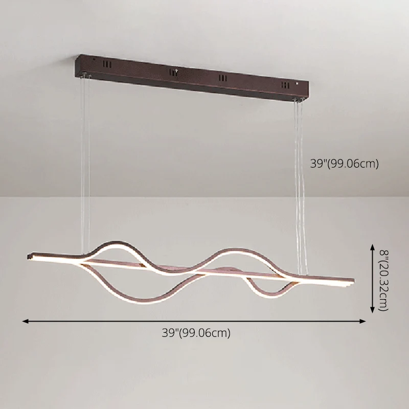 Brown Lines Island-Beleuchtungskörper, tendance LED-Hänge-Deckenleuchte aus Acryl