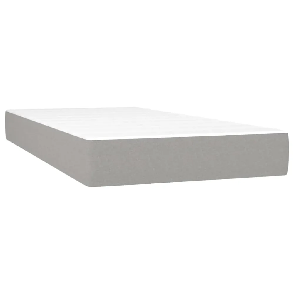 Cadre de lit LED avec sommier tête de lit matelas 90x200cm tissu gris net TDL0209456