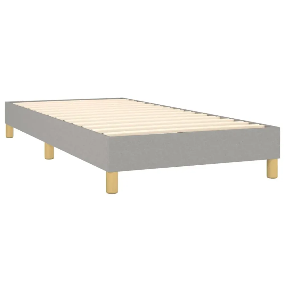 Cadre de lit LED avec sommier tête de lit matelas 90x200cm tissu gris manifeste TDL0209459