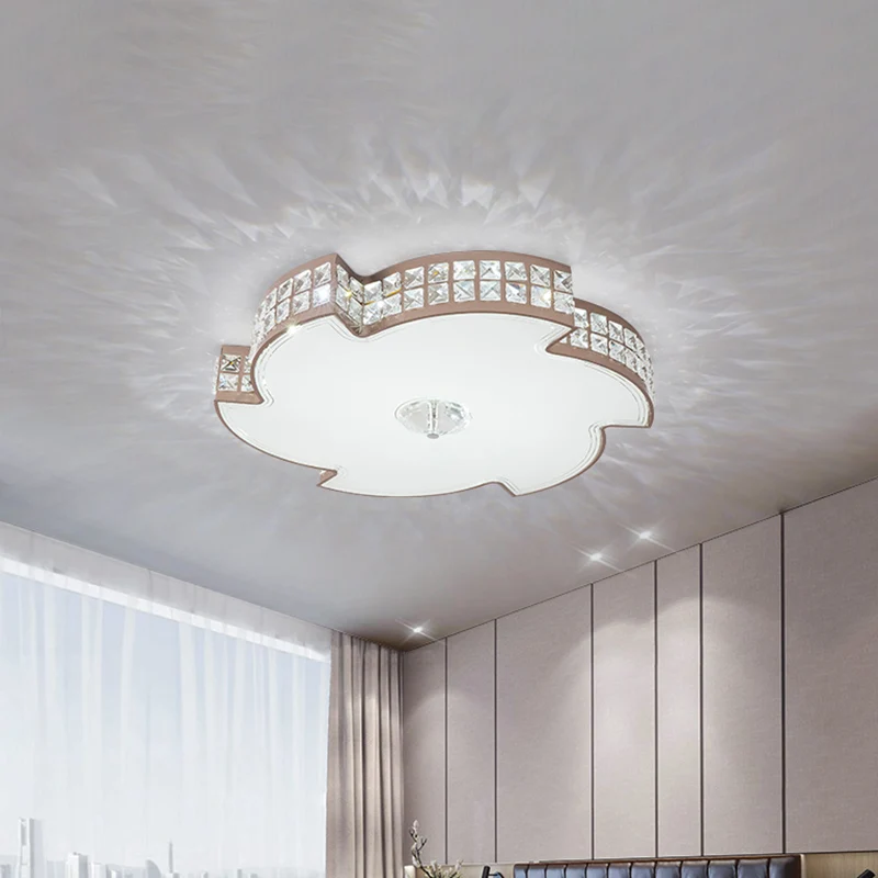 Champagnerfarbene LED-Deckenleuchte, novateur quadratisch geschliffene Kristalle, spiralförmige Beleuchtungskörper, 16,5"/...
