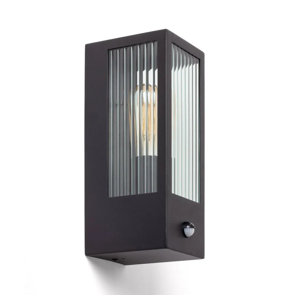Éclairage Décoratif LED Lampe murale en acier inoxydable et verre texturé avec détecteur à LED