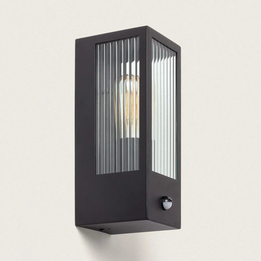 Éclairage Décoratif LED Lampe murale en acier inoxydable et verre texturé avec détecteur à LED