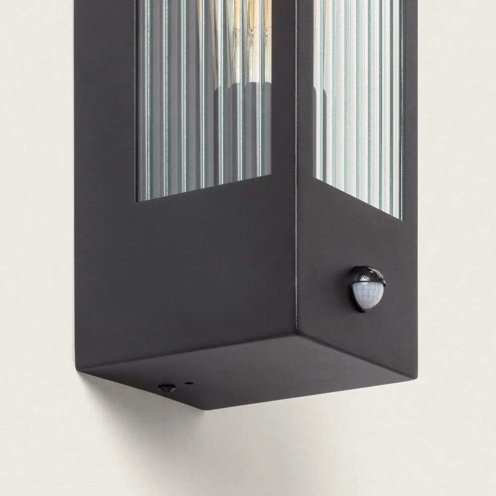Éclairage Décoratif LED Lampe murale en acier inoxydable et verre texturé avec détecteur à LED