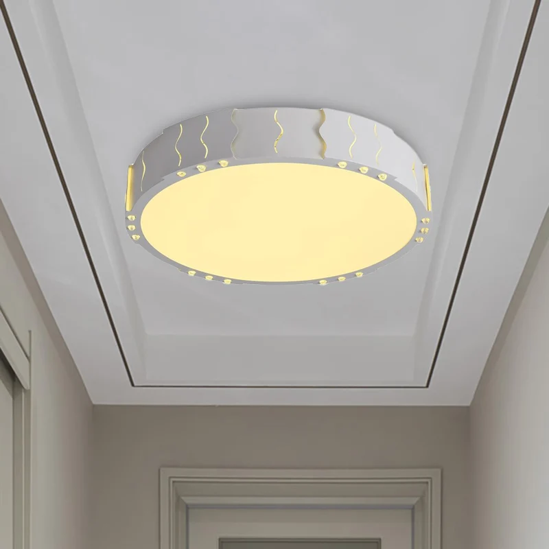 Éclairage Décoratif LED Plafonnier carré/rond blanc récent en acrylique LED, luminaire de plafond pour salon, éclairage ch...