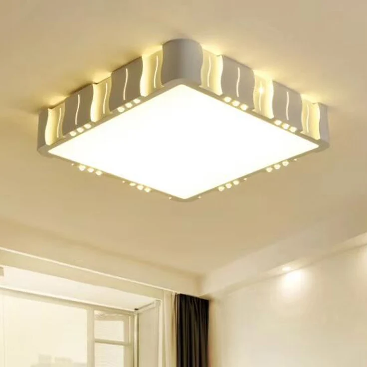 Éclairage Décoratif LED Plafonnier carré/rond blanc récent en acrylique LED, luminaire de plafond pour salon, éclairage ch...