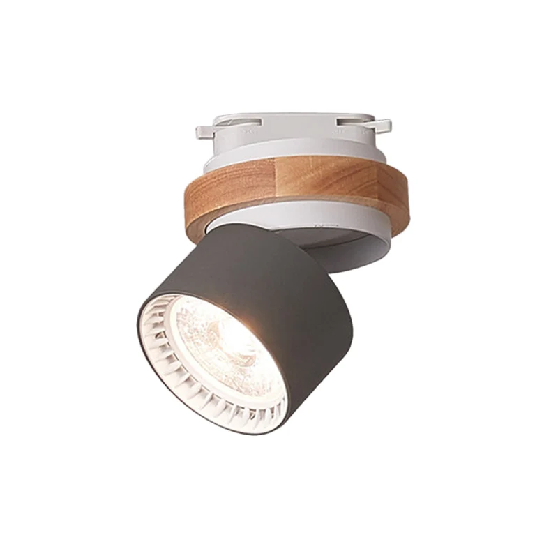 Éclairage encastré cylindrique métallique de style macaron actuel, plafonnier réglable à LED en gris/vert/blanc