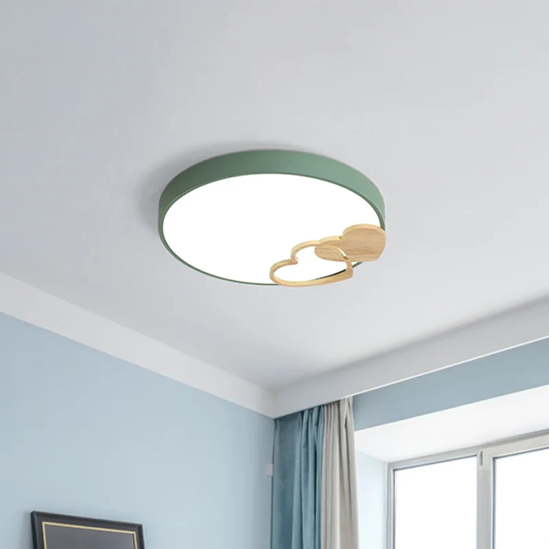 Éclairage encastré à tambour en acrylique, Led nordique gris/blanc/vert proche du plafonnier avec décoration en forme de c...