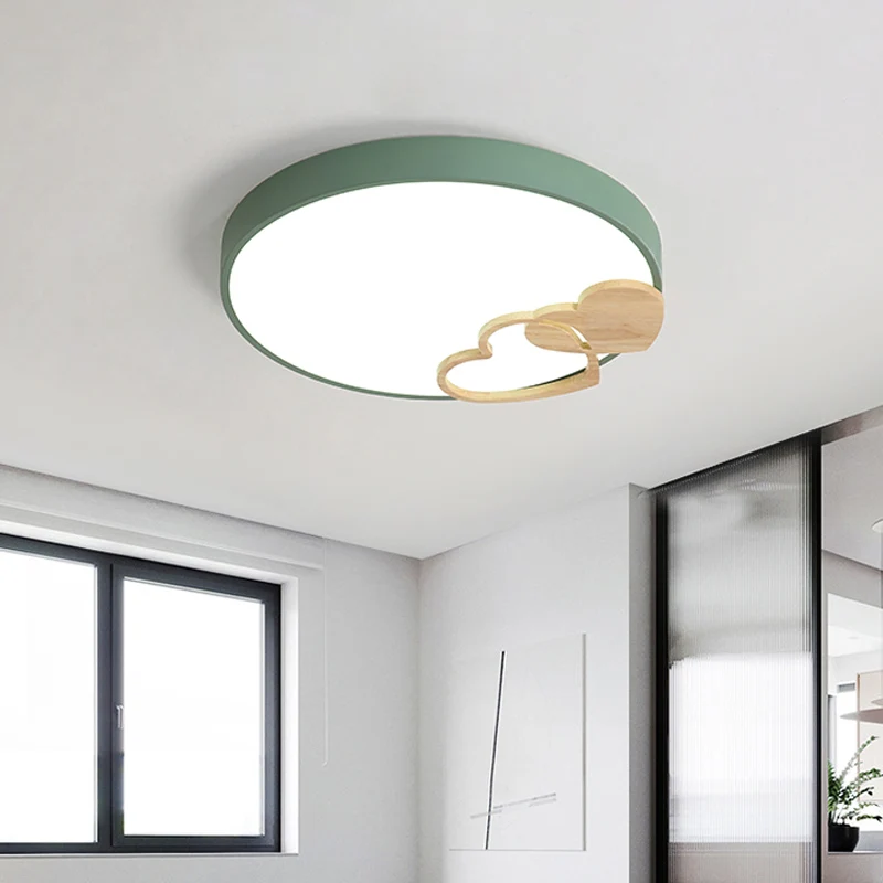 Éclairage encastré à tambour en acrylique, Led nordique gris/blanc/vert proche du plafonnier avec décoration en forme de c...
