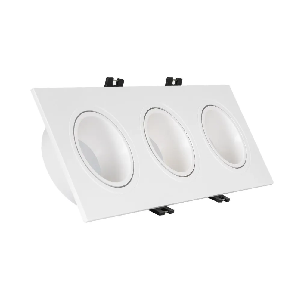 Éclairage LED carré orientable GU10 6W découpe 75x235mm en PC