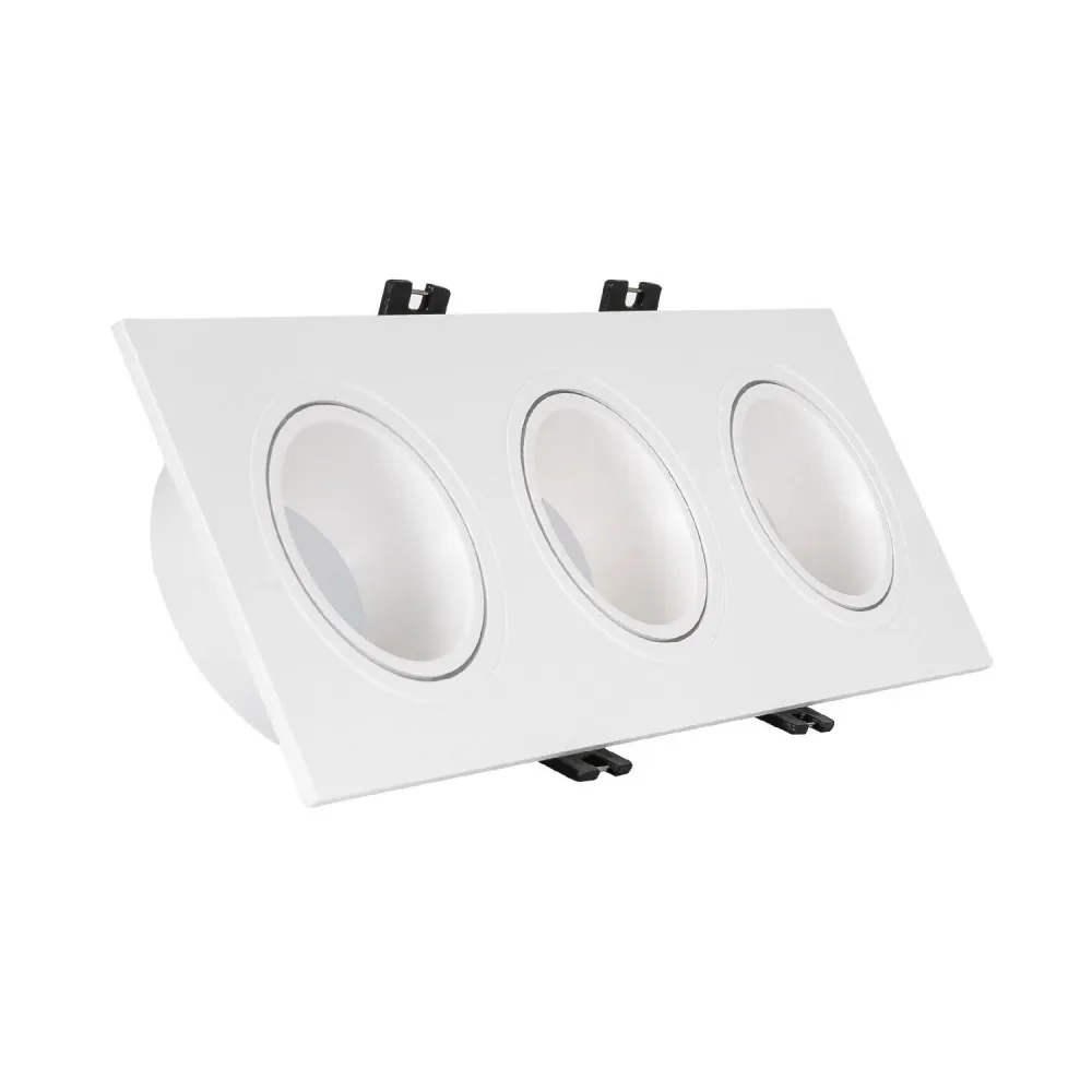Éclairage LED carré orientable GU10 6W découpe 75x235mm en PC