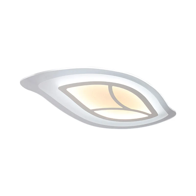 Éclairage LED encastré accessible en acrylique, plafonnier fin en forme de feuille blanche, lumière chaude/blanche