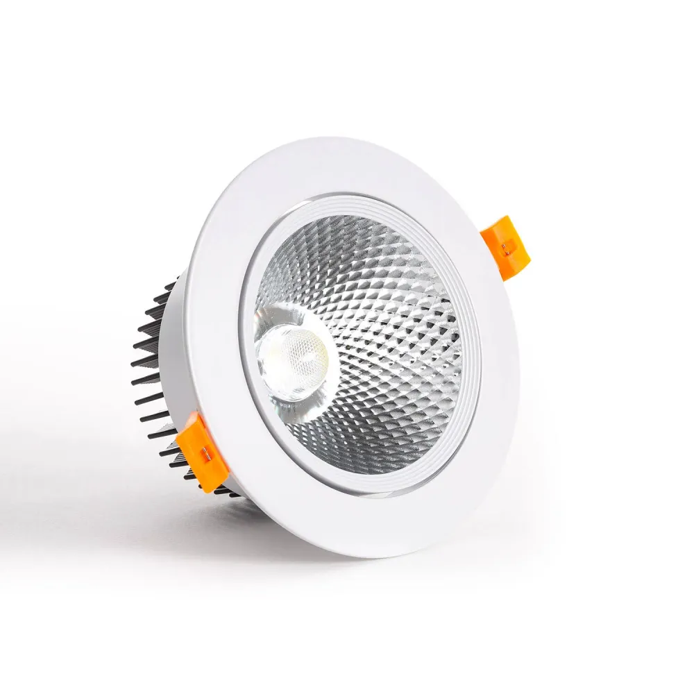 Éclairage LED encastré rond 15W à intensité variable, tamisé sur chaud, Ø 110 mm