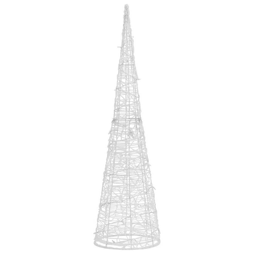 Cône lumineux décoratif pyramide led acrylique blanc brûlant 90cm