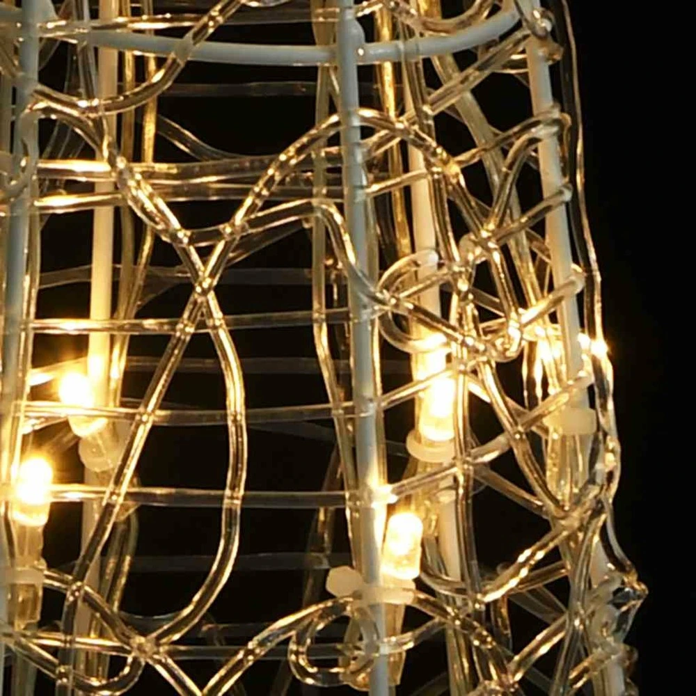 Cône lumineux décoratif pyramide led acrylique blanc brûlant 90cm