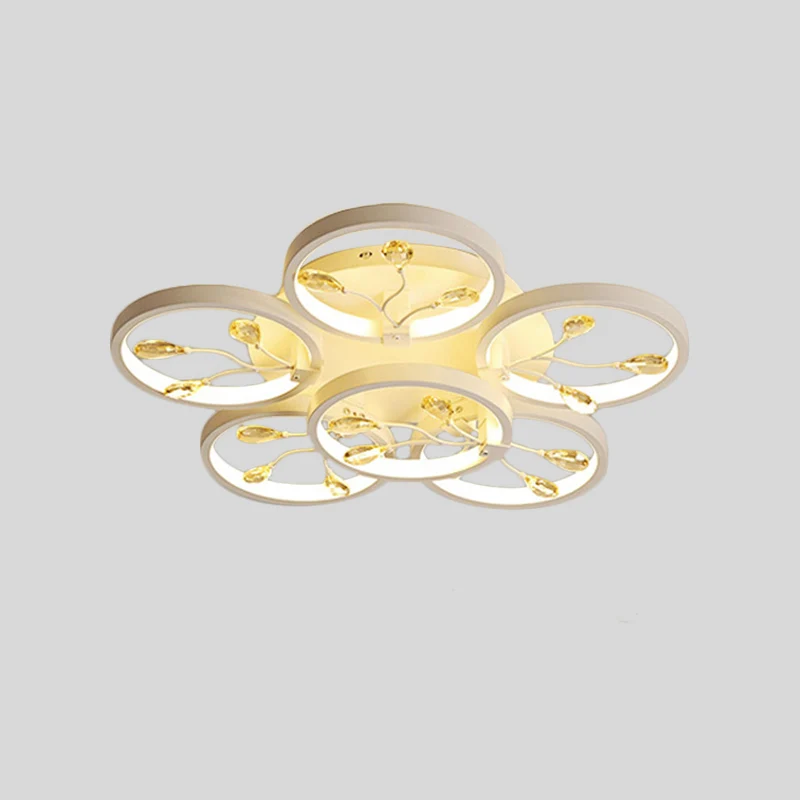 Crystal Raindrops Noir/Blanc Semi Plafonnier Fleur LED Plafonnier Contemporain Monté en Blanc/Lumière Chaude pour chambre...